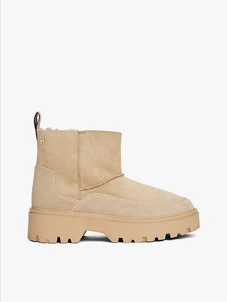 Tommy Hilfiger Botas de nieve en piel con suela dentada