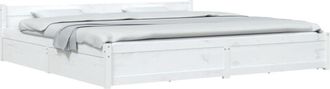 vidaXL Bed Frame without Mattress with Drawers White 200x200 cm Vidaxl