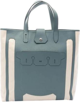 Herm&egrave;s Pre-owned Monsi GM Tote - Dames - Vintage Shopper - Blauw - ONE Size - Su&egrave;de - Vintage