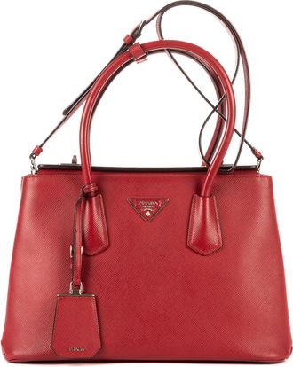 Prada Pre-owned Womens Double Bag Handbag - Red - One Size