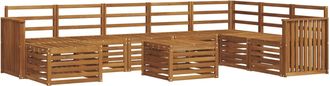 vidaXL Conjunto De Sof&aacute;s De Exterior 9 Uds. Natural Vidaxl