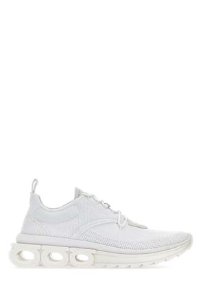 Ferragamo White Solid Nima Sneakers