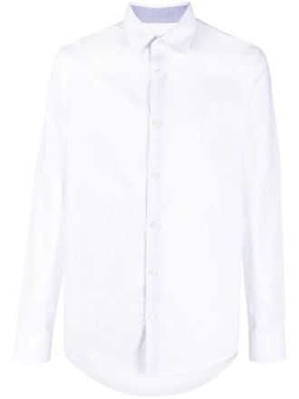A|X Armani Exchange logo-embroidered long-sleeve cotton shirt - men - Cotton - M - White