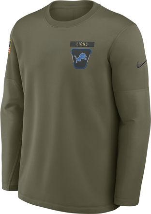 Nike Detroit Lions Salute to Service Sideline Triumphant Win Coach Nike Mens NFL Pullover Crew in Brown | 03BR2DHA2B-1KL