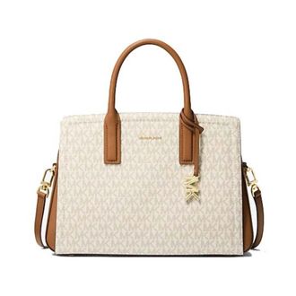 Michael Kors Laila Satchel - Dames - Handtassen - Beige - ONE Size - Leer - Tassen