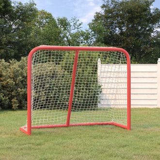vidaXL Porter&iacute;a De Hockey Poli&eacute;ster Rojo Y Blanco 183x71x122 Cm Vidaxl