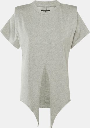 Isabel Marant Grey Cotton Belita Front Tie Detail Top