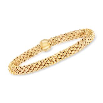 Ross-Simons Italian 18kt Gold Over Sterling Stretch Bracelet