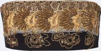 Dries Van Noten Top a fascia in cotone con ricamo