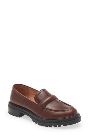 Madewell Womens Madewell The Bradley NG674- Loafers Brown Leather Lugsole ZOGG272