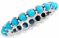Savvy Cie Jewels Sleeping Beauty Turquoise Eternity Ring in Rhodium/Turquoise at Nordstrom Rack, Size 10