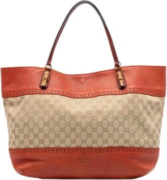 Gucci Pre-owned Crafty Tote Bag - Dames - Vintage Shopper - Beige - ONE Size - Vintage