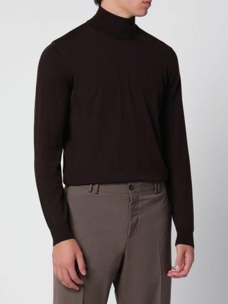 Drumohr Turtleneck Jumper in a Fine Wool Blend with Ribbed Trims