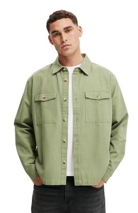 Cotton On Mens Boxy Overshirt in Oil Green at Nordstrom, Size Xx-Large