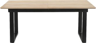 Miliboo Mesa De Comedor Extensible De Madera Clara De Mango Maciza Y Metal Negro L180-220 Cm Brava