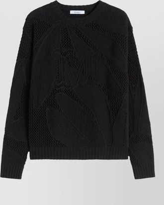 Max Mara textured crew neck knit top long sleeves