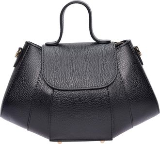 Luisa Vannini Zwart Rundleer Tas