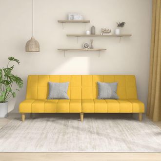 vidaXL Sof&aacute; Cama De 2 Plazas Tela Amarillo Vidaxl