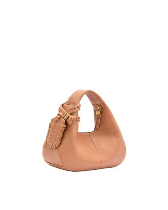 Ganni Womens Mini Hobo Handbag Tawny Birch Polyurethane Handbags Hand Bags