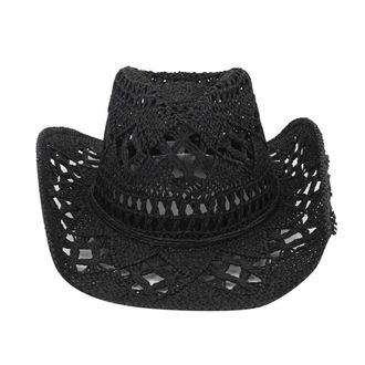 Generic Vintage Style Cowboy Hats Unisex Straw Foldable Shapeable Wide Brim Sun Protection Straw Hats Adults Spring Summer Anti UV Sun Beach Cap Western Cowgi