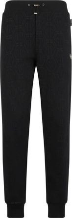 Philipp Plein Joggingbroek Monogram Paisley - Heren - Sweatpants - Zwart - XL - Katoen - Broeken