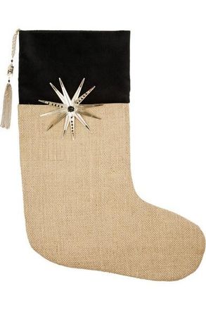 Rosantica Embellished velvet and jute stocking