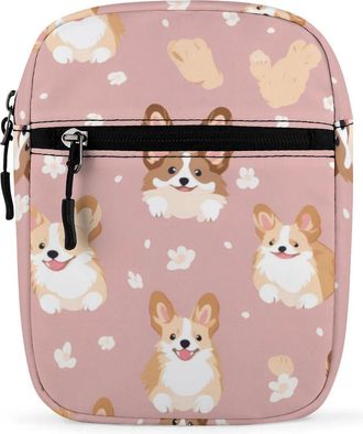 Generic Corgi Dogs Crossbody Bag Adjustable Satchel Cute Shoulder Bag Lightweight Sling Bags