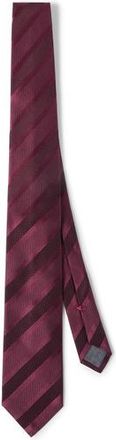 Brunello Cucinelli Striped silk necktie in Cherry at Nordstrom