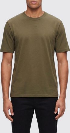 HUGO BOSS T-shirt slim fit in cotone con logo girocollo tono su tono