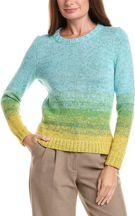 Oscar De La Renta Jewel Neck Ombre Pullover