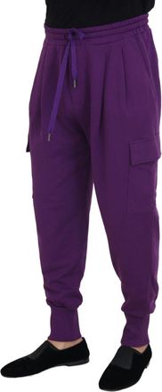 Dolce & Gabbana Mens Purple Cotton Cargo Sweatpants Jogging Pants
