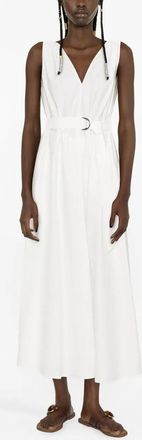 Brunello Cucinelli Womens Belted V-Neck Dress Ss25 W