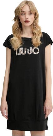 Liu Jo Knit Mini Jurk - Dames - Korte kleedjes - Zwart - XS - Katoen - Kleedjes
