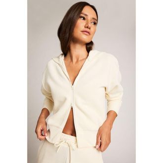 Negative Underwear Waffle Knit Bomber in Cream at Nordstrom, Size Xx-Large