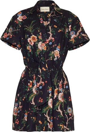 Cara Cara Asbury mini-jurk met bloemenprint en strik - Zwart