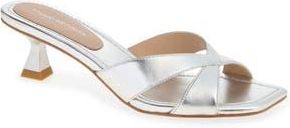 Stuart Weitzman Miami 50 Slide Sandal in Silver at Nordstrom Rack, Size 6.5