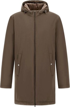 Herno Donker Taupe Parka met Trekkoordcapuchon - Heren - Parka Jassen - Bruin - 2XL - Nylon - Jassen