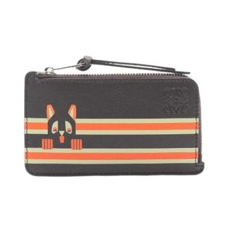 Loewe Pre-owned Wallets, female, Brown, Size: ONE SIZE Pre-owned Futurist Cat Leather Card Holder