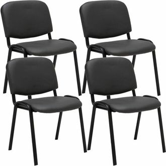 Clp Clp - Set De 4 Sillas De Reuniones Ken En Cuero Pu Gris