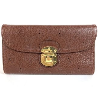 Louis Vuitton Brown Mahina Leather Long Wallet (Tri-Fold) (Pre-Owned)