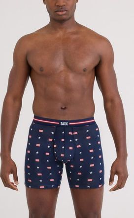 Saxx Vibe Xtra Soft Comfort Boxer Briefs in Usa Signet-Maritime at Nordstrom, Size Xx-Large