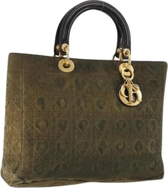 Dior Pre-owned Handbags, female, Green, Size: ONE SIZE Pre-owned Vintage Nylon Hand Bag