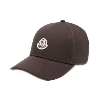 Moncler Cotton Gabardine Baseball Cap - male - Moncler - Hats & Caps - Brown - ONE SIZE - Accessories