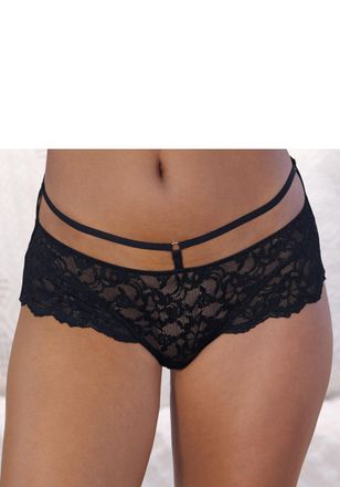 Lascana Panty LASCANA, Damen, Gr. 32/34, schwarz, Obermaterial: 88% Polyamid, 12% Elasthan, figurbetont, Unterhosen Panty, in aufregender Leo-Optik