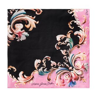 Versace Jeans Couture Silky Scarves, female, Black, Size: ONE SIZE Printed Silk Twill Foulard