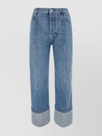 Bottega Veneta pleated seamed denim trousers