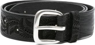 Orciani Floral Leather Belt