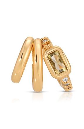 Ettika Single Cluster Ear Cuff in Peridot at Nordstrom