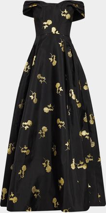 Rebecca Vallance Mariya Floral Jacquard Gown