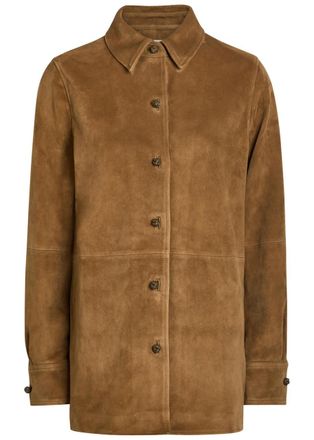 R&oacute;he Pankou Suede Overshirt - Dark Brown - 40 (UK12 / M)